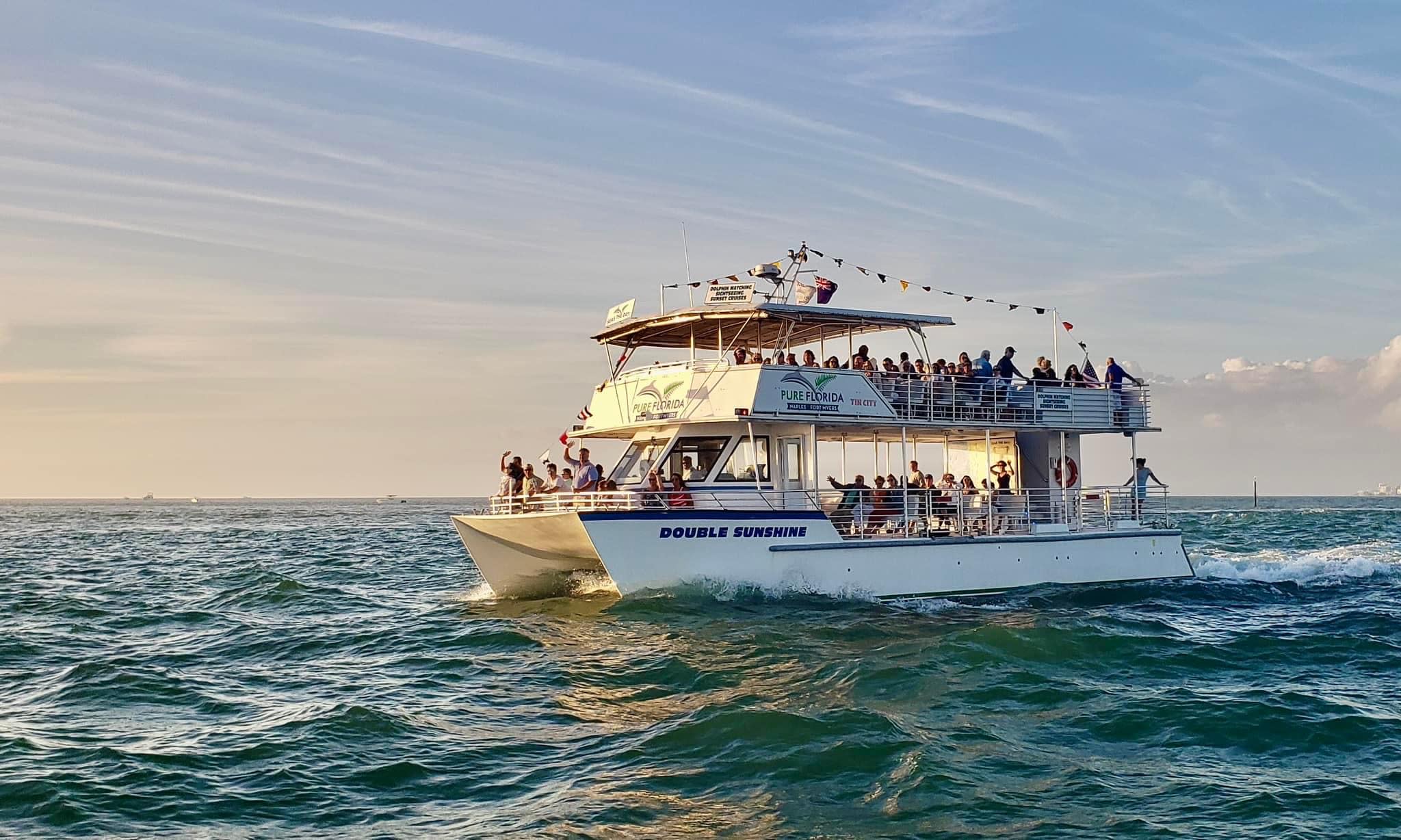 M/V Double Sunshine out in the Gulf right before sunset