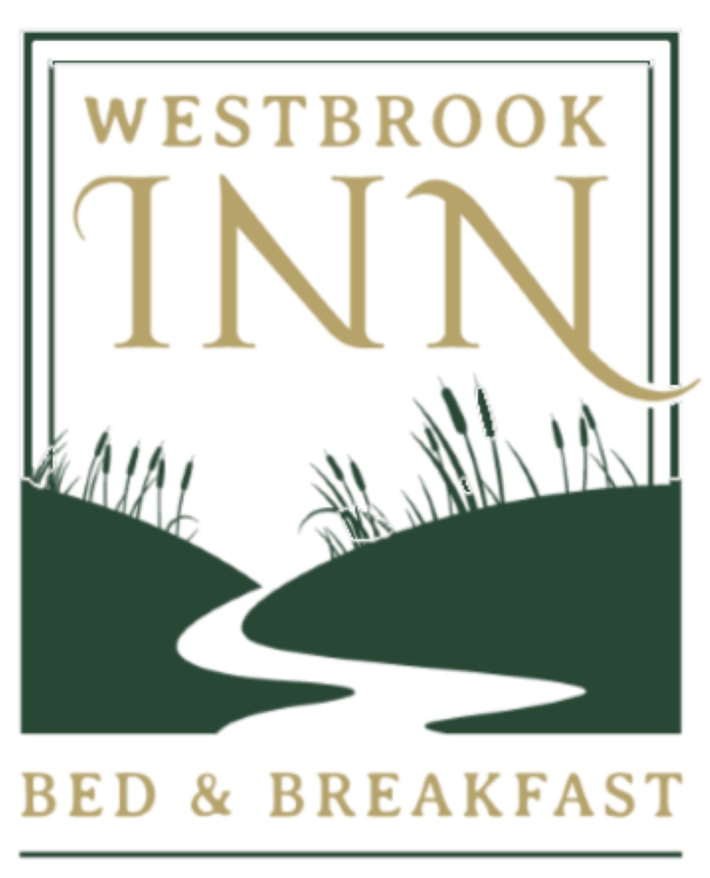 Westbrook Inn Bed and Breakfast Logo with reeds and river