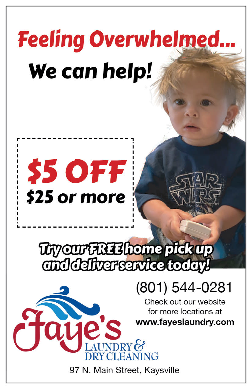 Faye's Laundry and Dry Cleaning | Kaysville Cares Ad