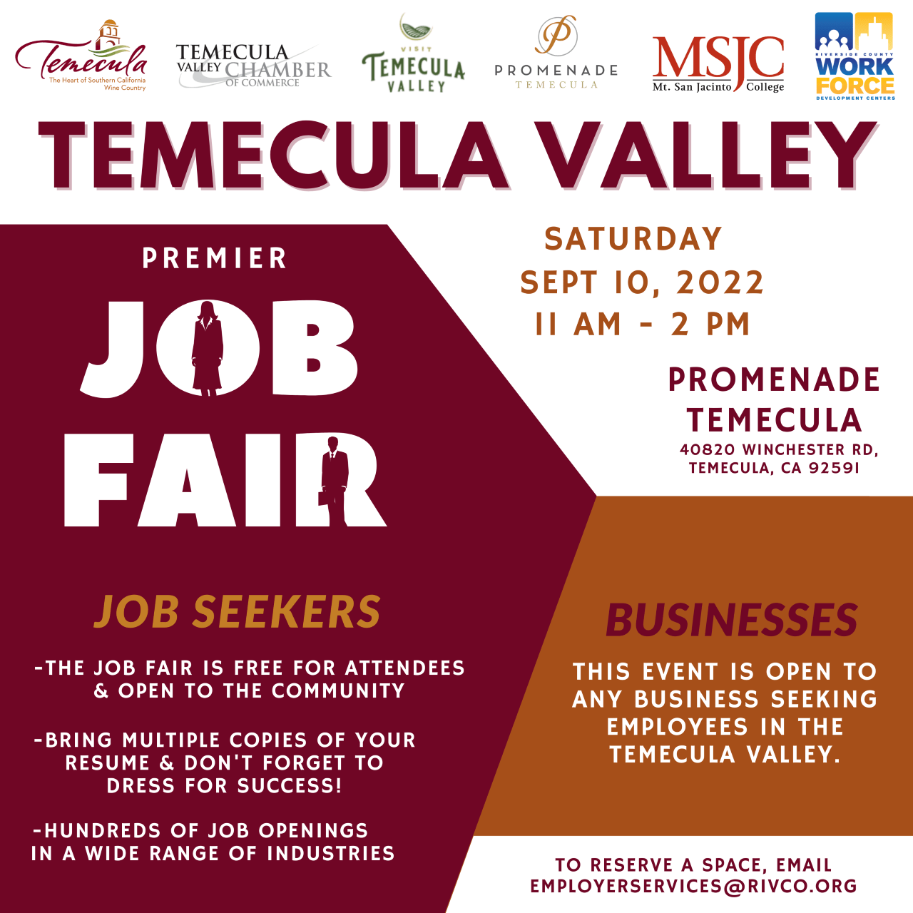 Temecula Valley Premier Job Fair Temecula Valley Chamber of Commerce