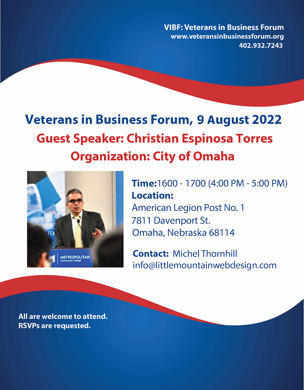 Flyer for VIBF 9 August Meeting. Text is elsewgereon this page.
