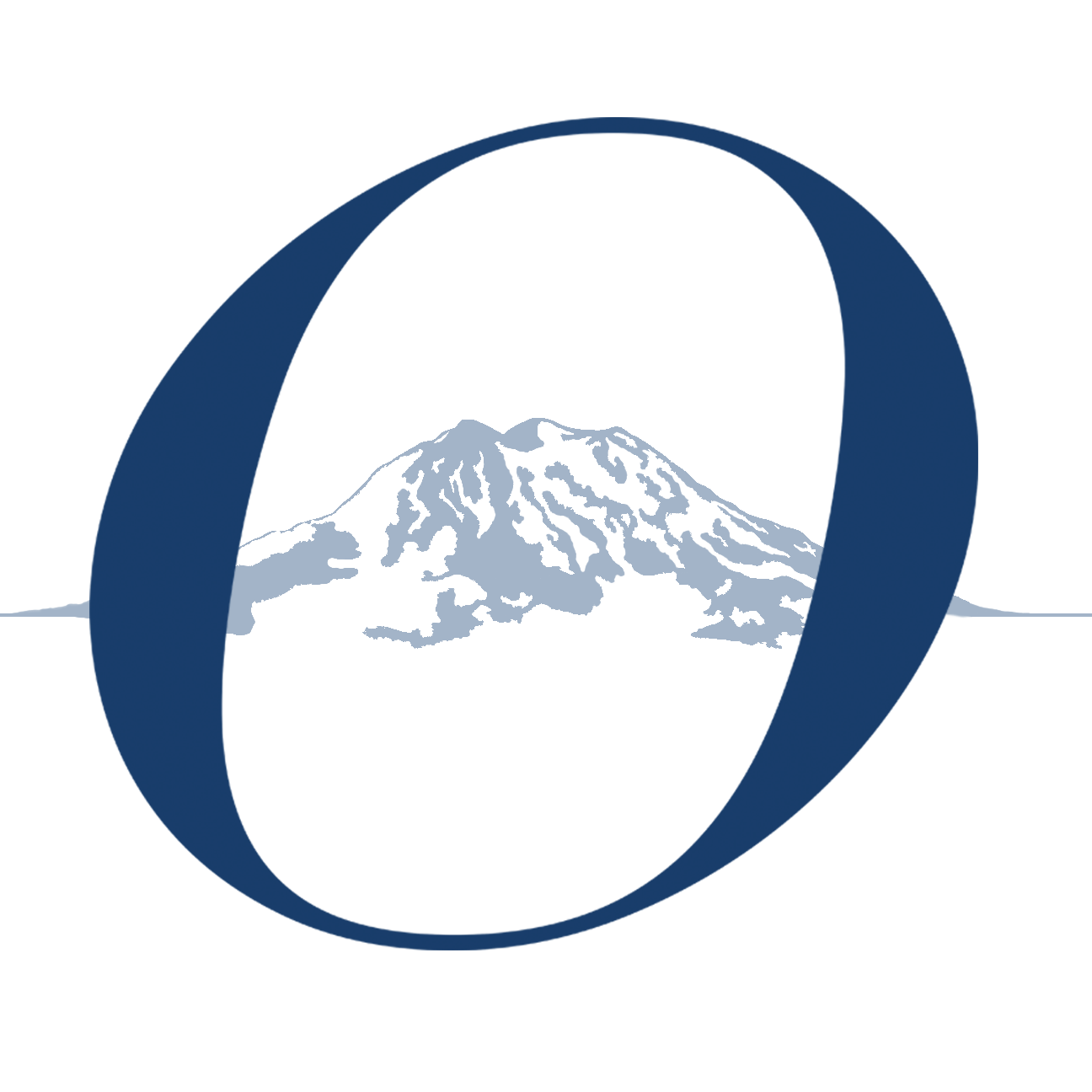O with Mountain in background- Logo