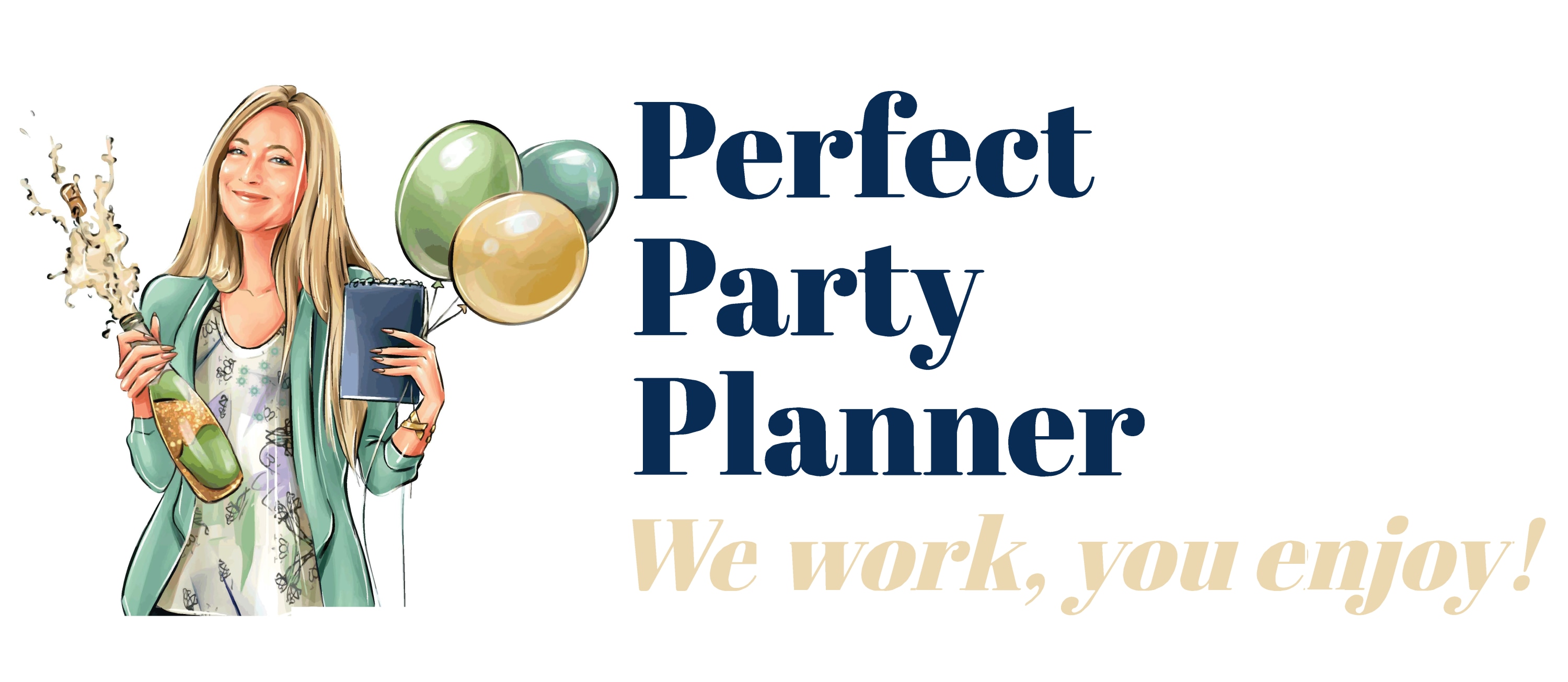 Perfect Party Planner stacked logo and tagline