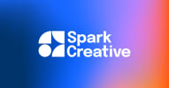 spark creative logo against a gradient background