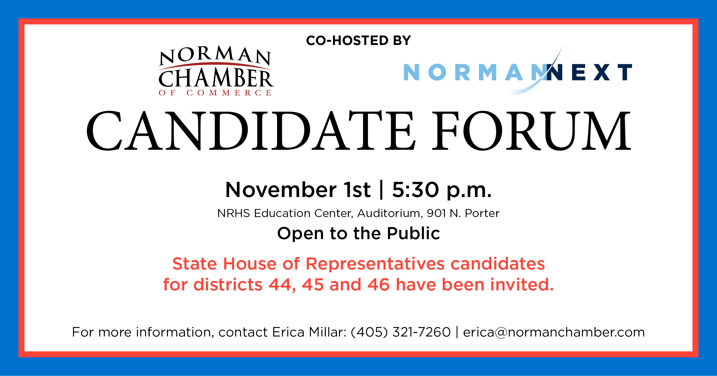 Candidate Forum Oklahoma House of Representatives Norman Chamber of