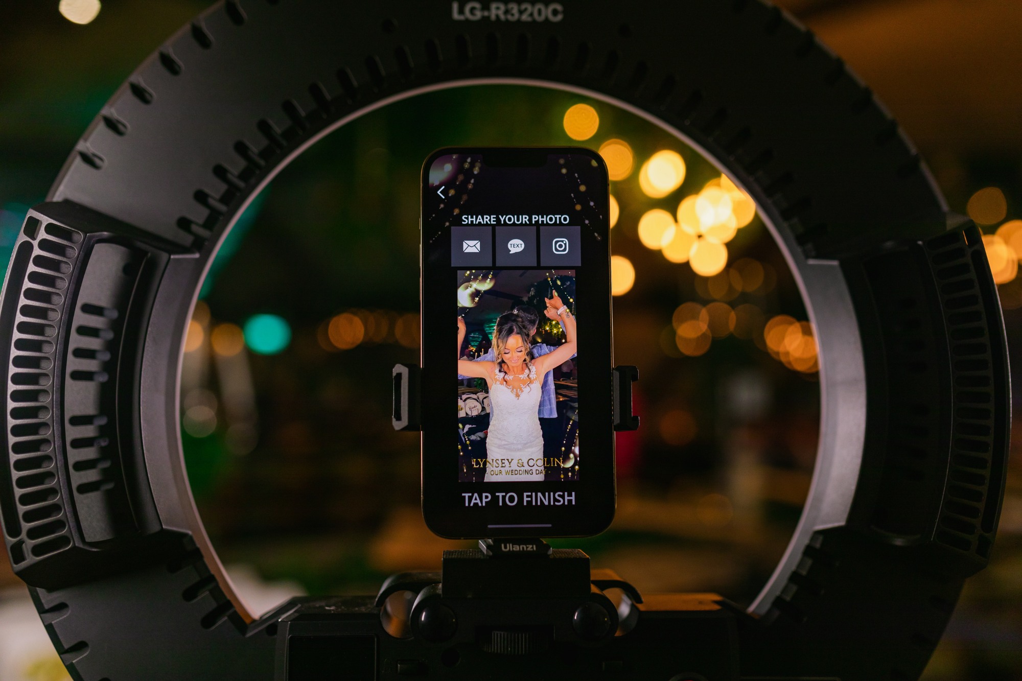 Guest video displayed on screen during the Gala Boss 360 video booth experience.