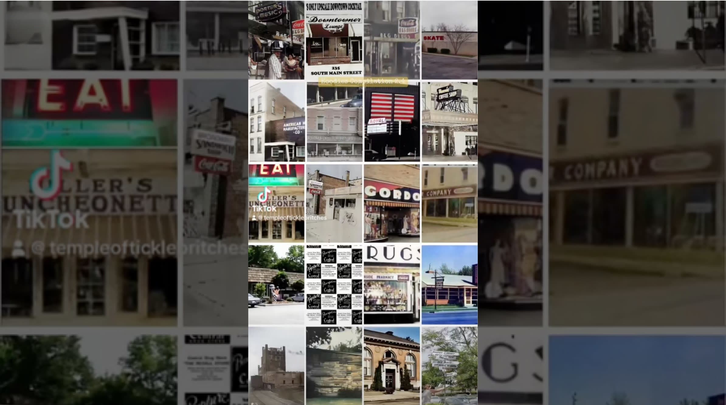 Montage of Findlay Businesses which were muses for my company’s Hoodie collection