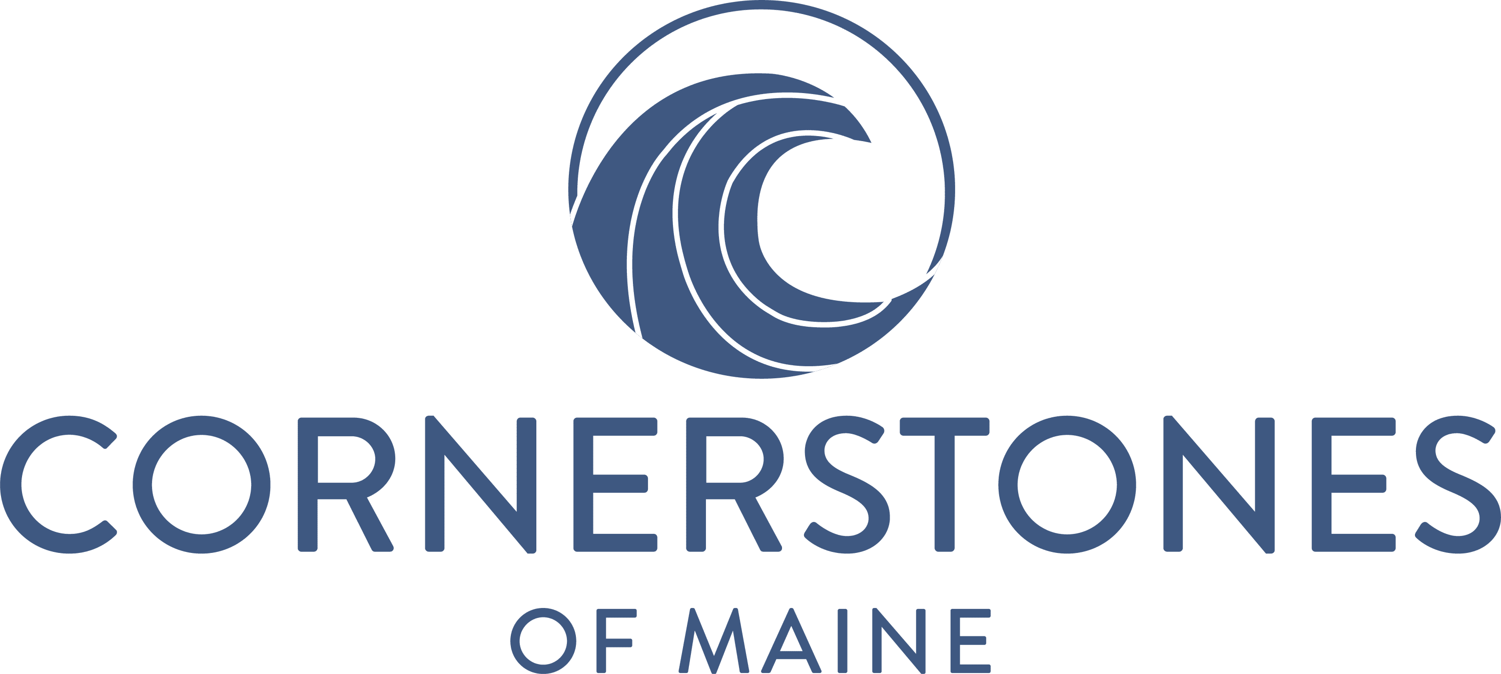 Cornerstones of Maine Logo (Blue wave)