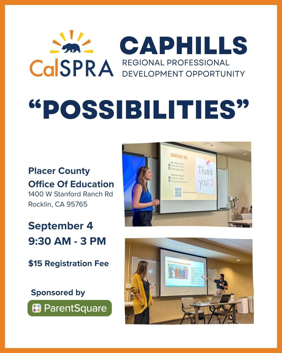 Graphic for CalSPRA regional professional development event