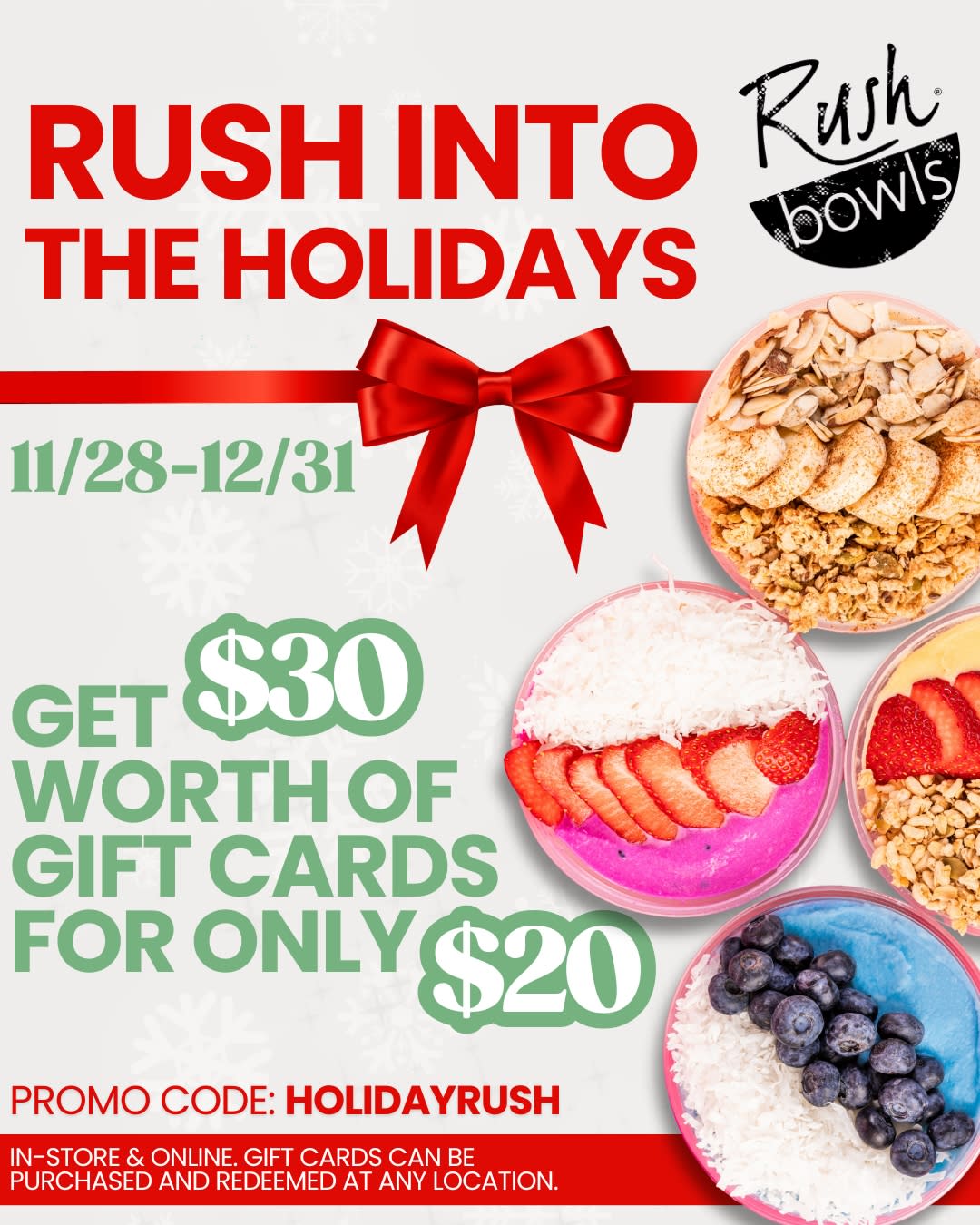 Promo Code: HOLIDAYRUSH