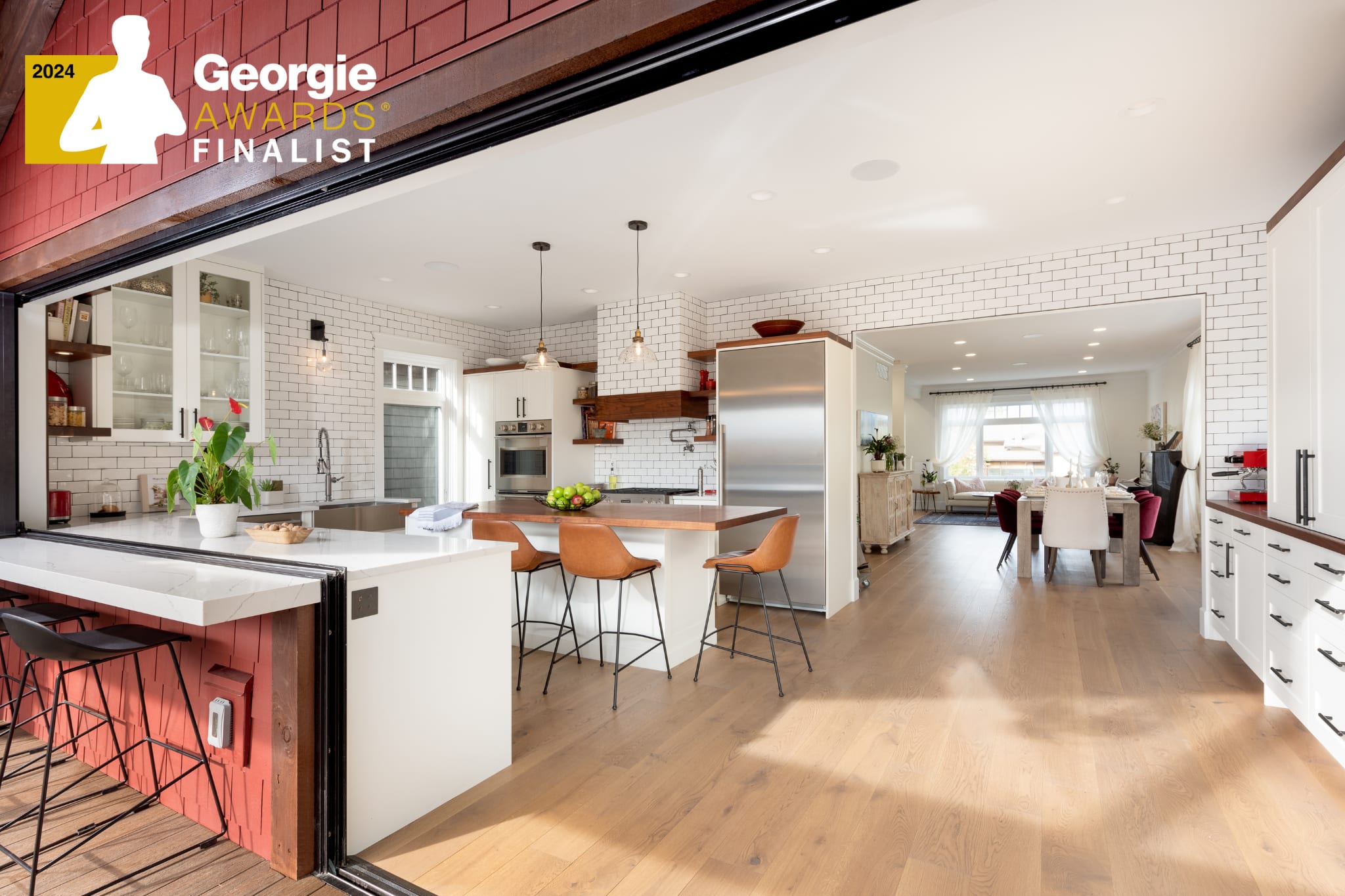 looking from deck into kitchen and main level