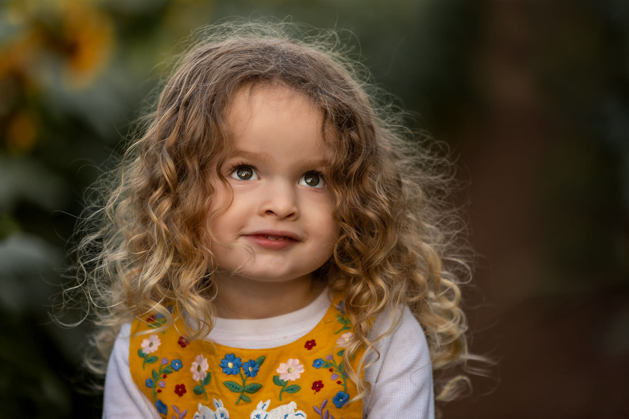 Curly hair toddler girl