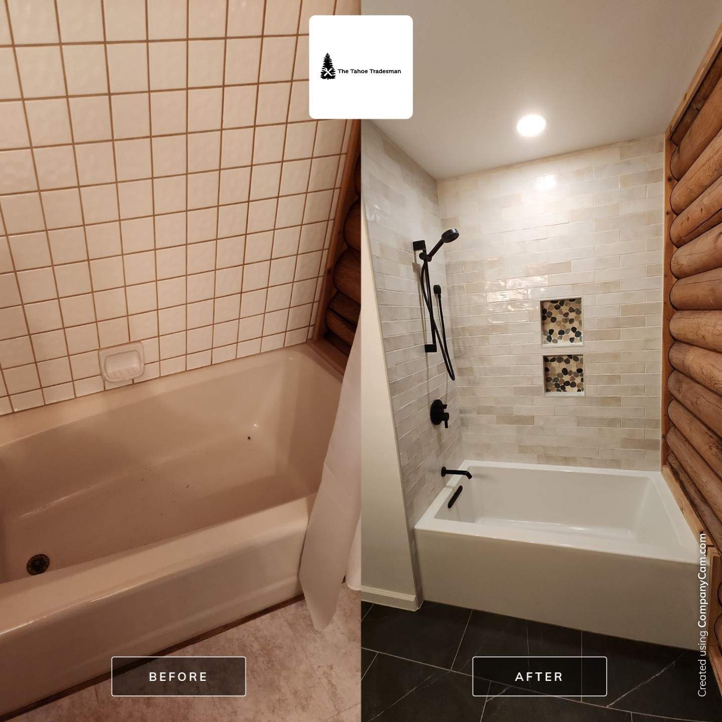 Bathroom before and after