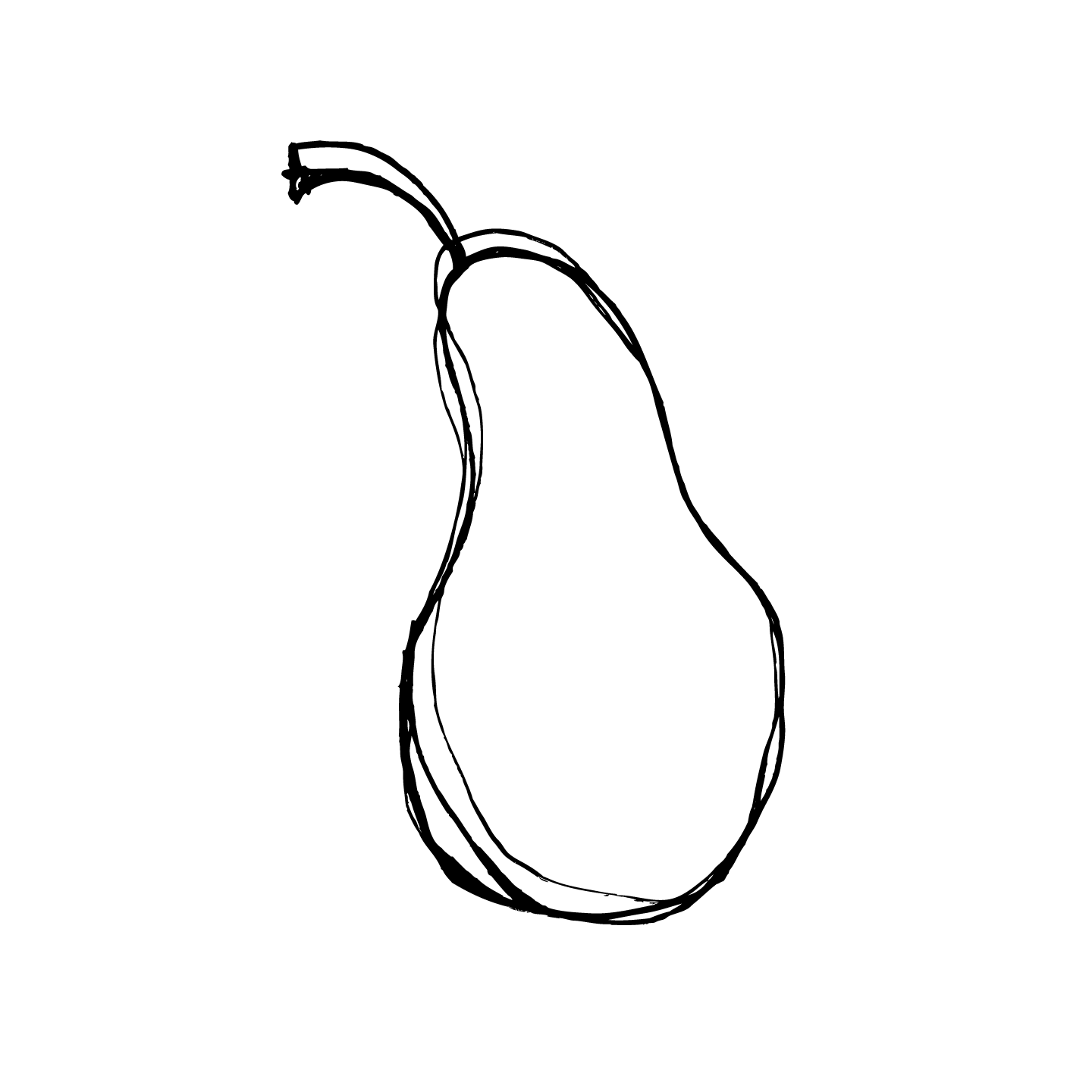 Image of p:ear's logo, a hand drawn p:ear that looks sketched by an artist