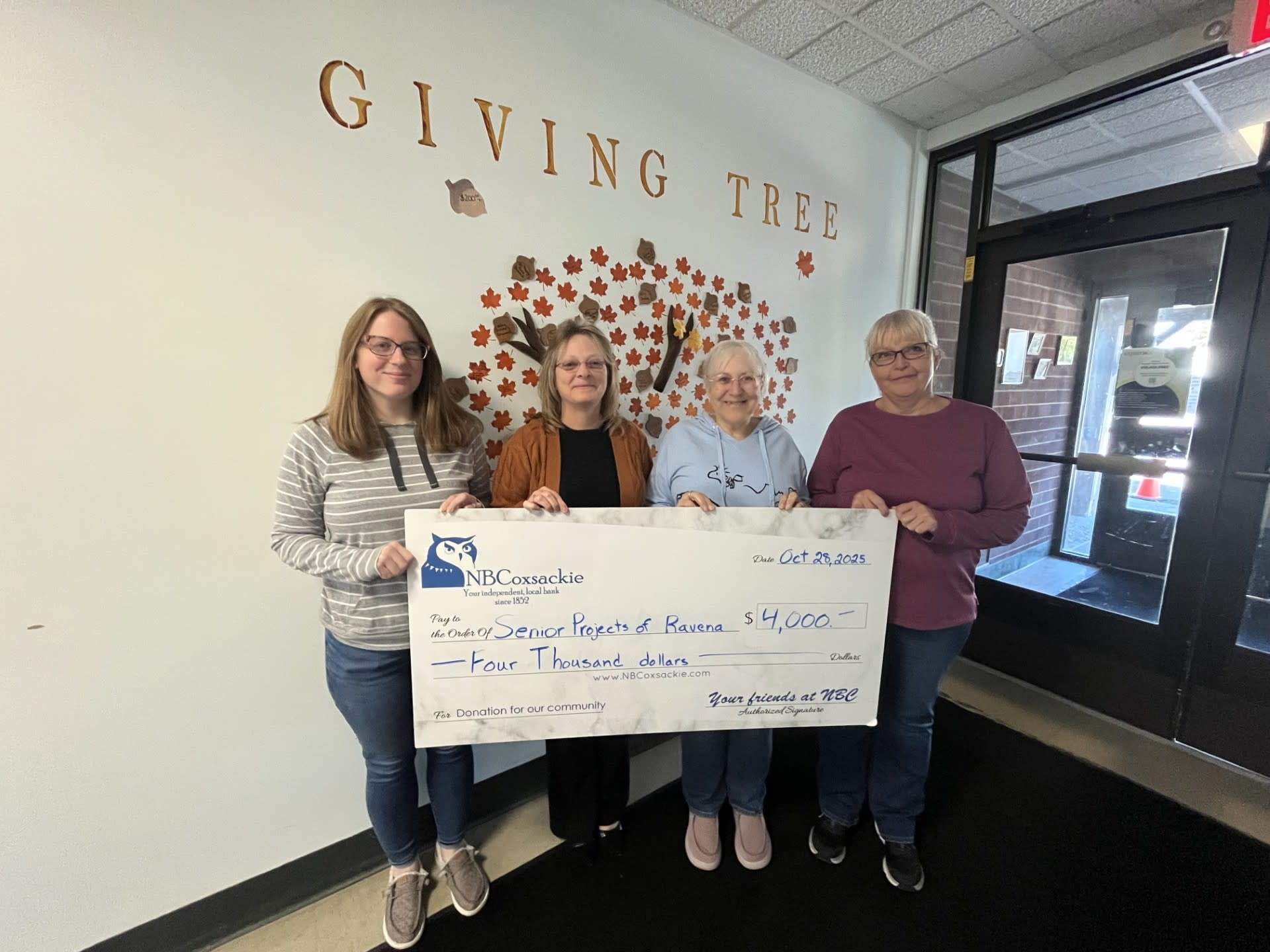 Pictured here from left to right is: Lakken Kovacik, Assistant Director for the Senior Projects of Ravena; Glenda Cukierski,