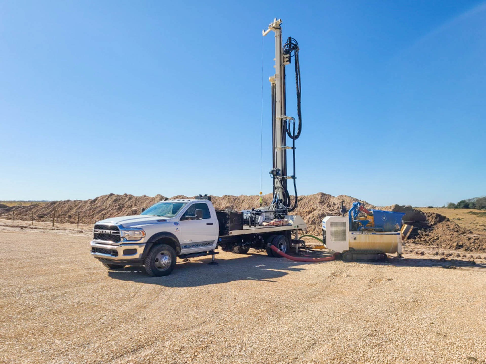 Texas Southern Drilling water well drilling rig and service truck in Sealy, Texas