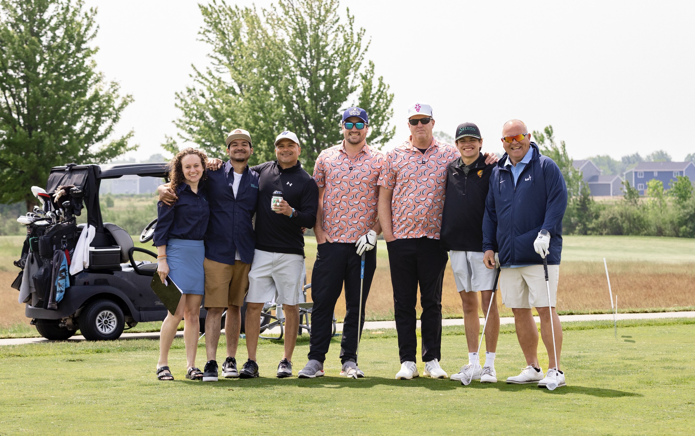 A friendly group at a golf outing