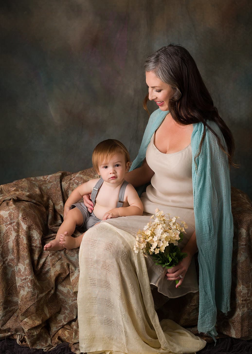 Mother and Infant Son. Old Masters Style Portrait.