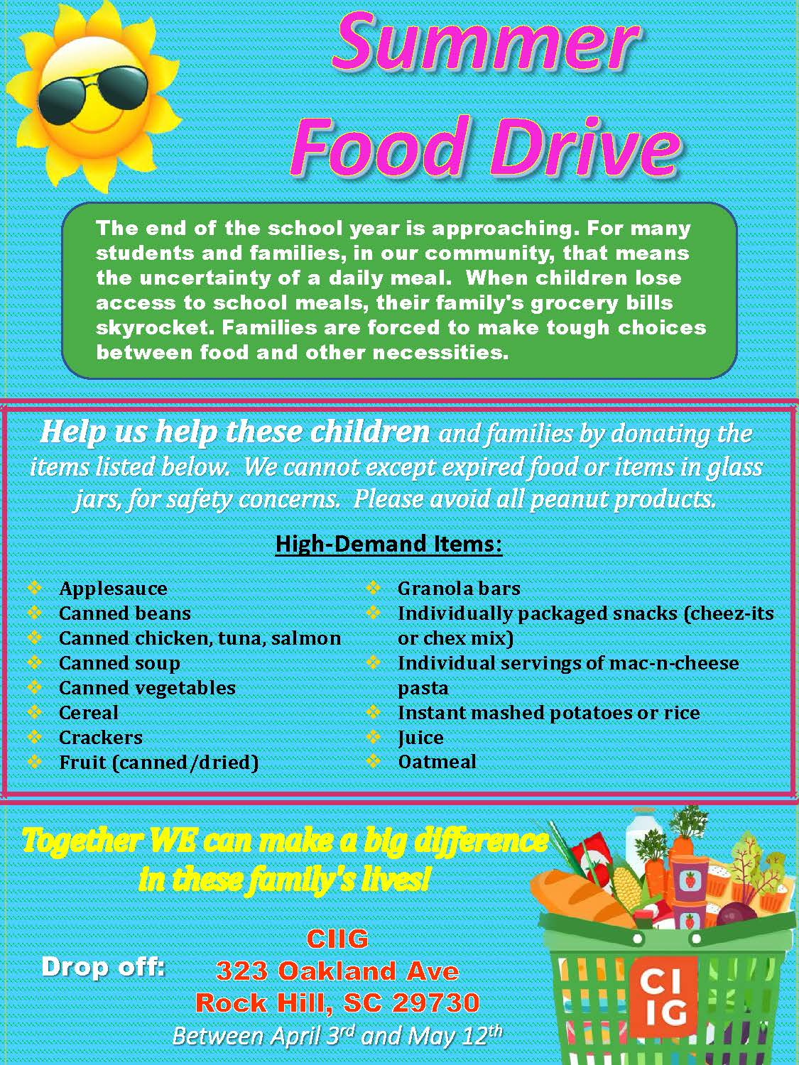 Summer Food Drive Chester County Chamber of Commerce SC