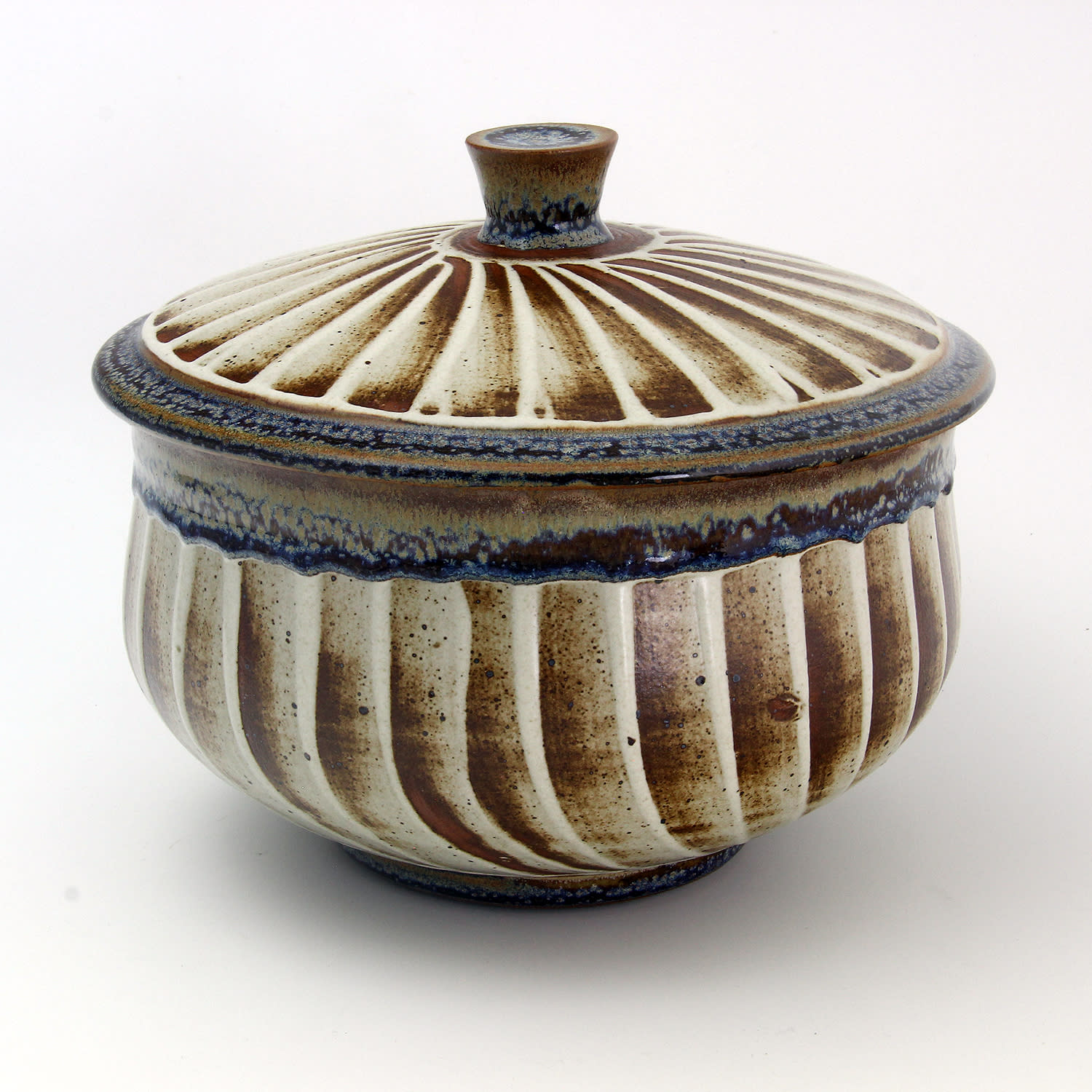 Fingercombed Lidded Bowl