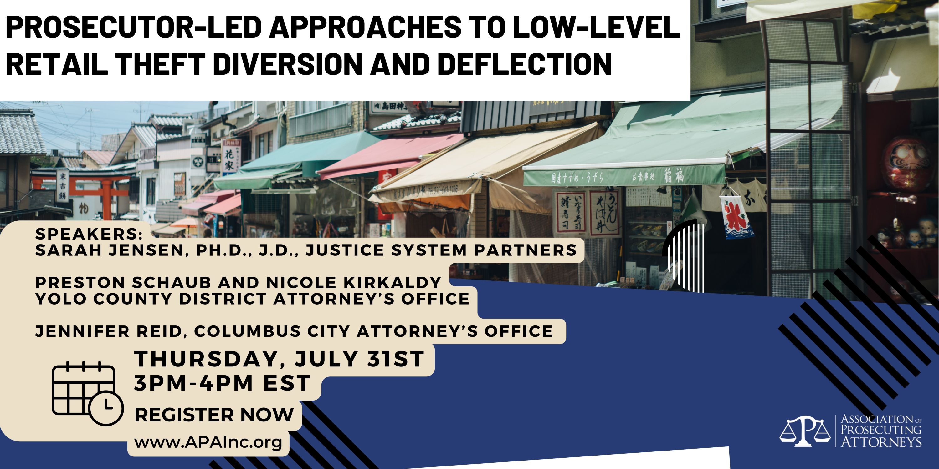 webinar on prosecutor-led approaches to low-level retail theft diversion and deflection