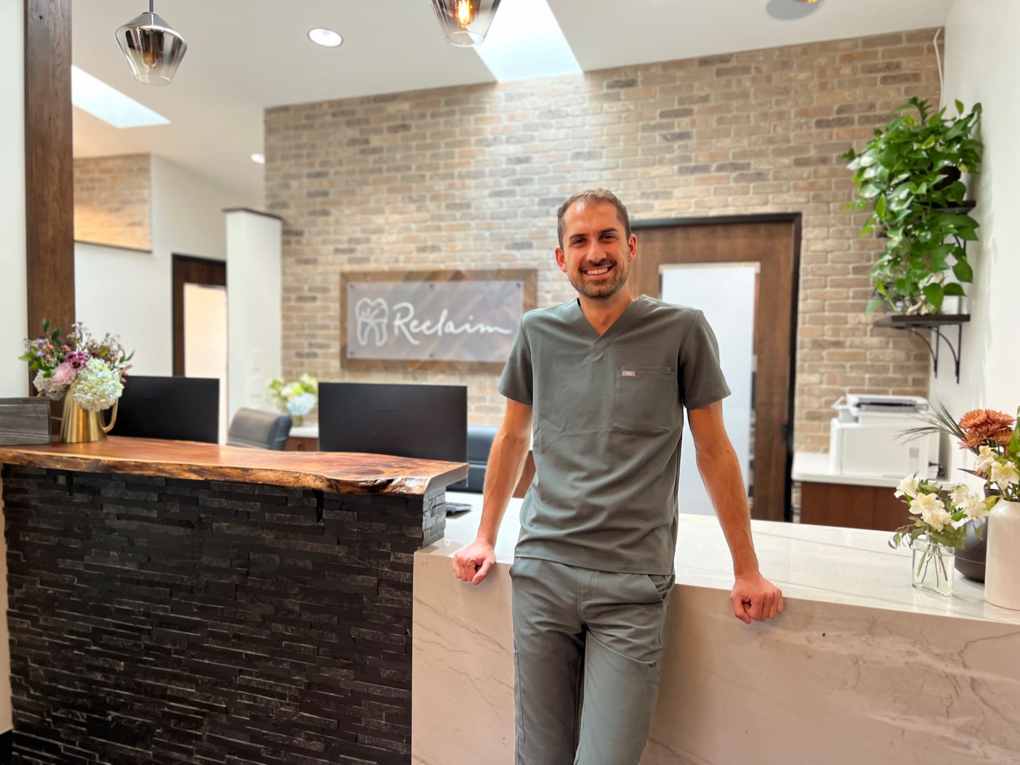 Dr. Kevin in the lobby of Reclaim Dentistry
