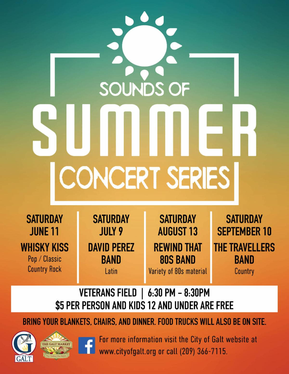 Sounds of Summer Concert Series flyer 2022