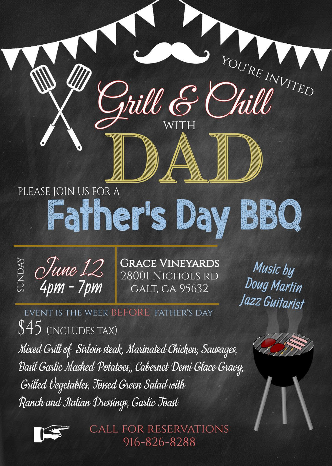 Father's Day BBQ 2022 flyer - Grace Vineyards