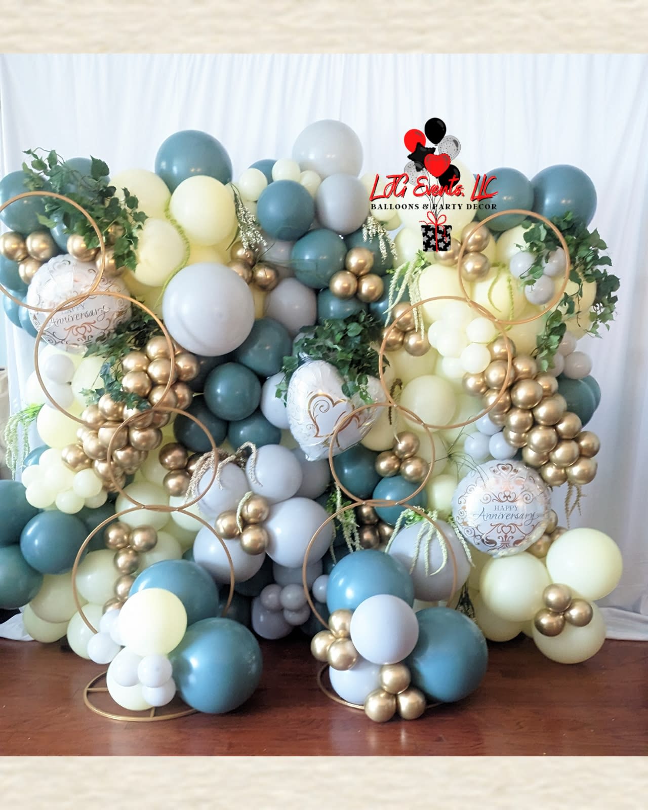 balloon wall, ring arch, wedding, party