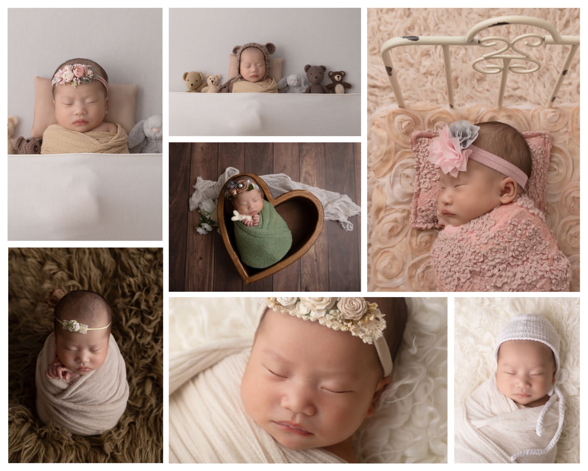 Collage of Images From a Newborn Girl Session