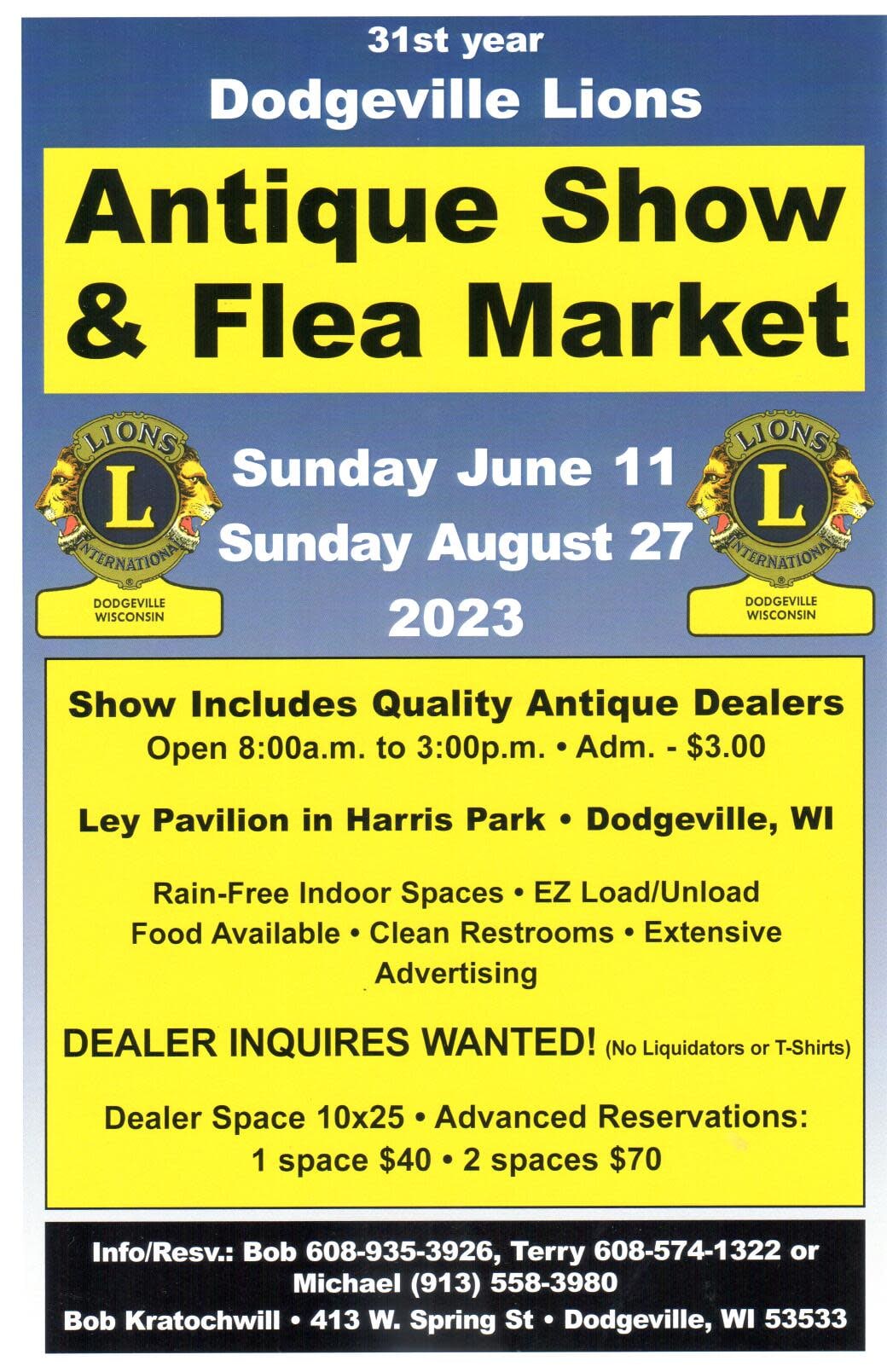 Dodgeville Lions Antique Show & Flea Market Dodgeville Wisconsin Area