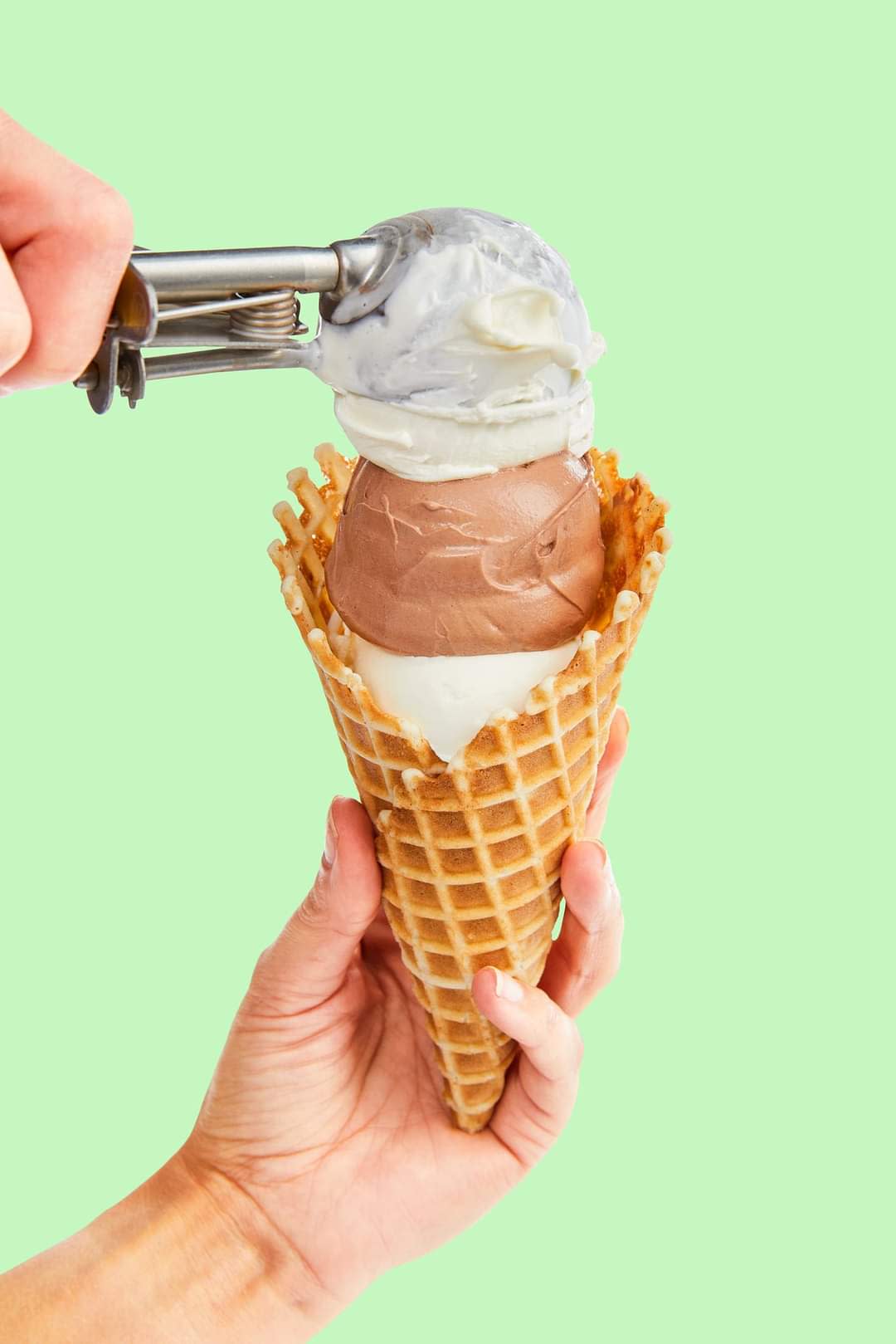 Vanilla and Chocolate Waffle Cone