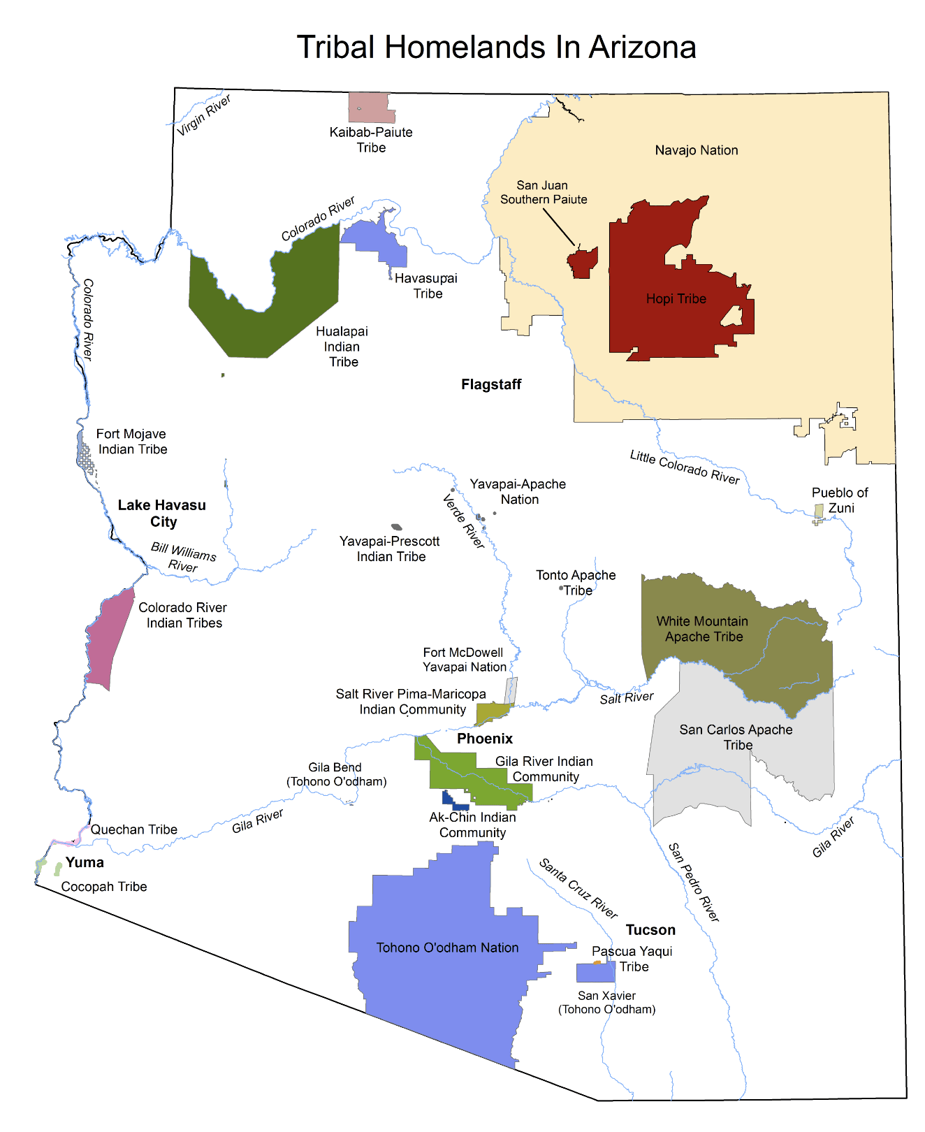 ARIZONA TRIBE LOCATION