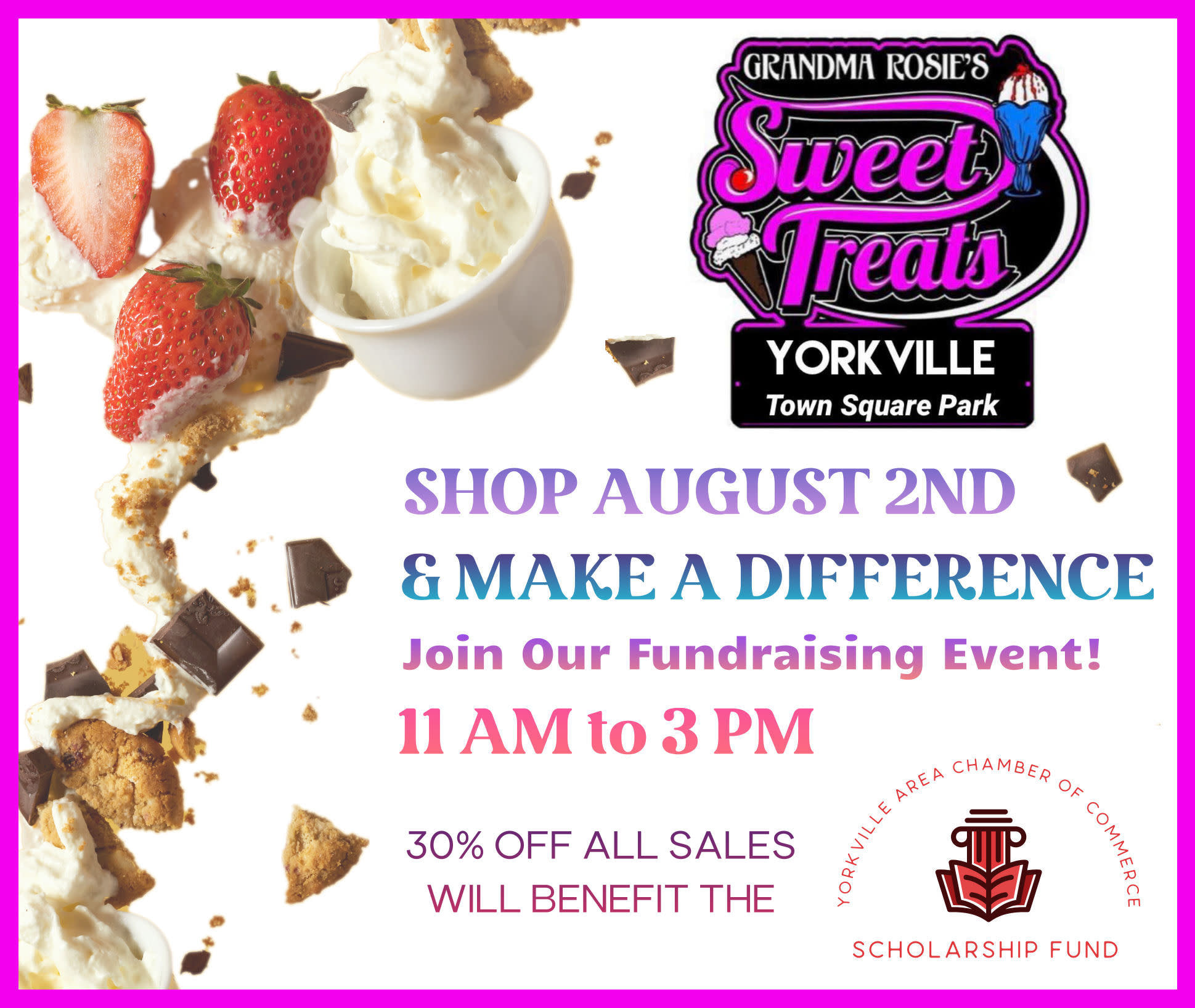 YACC Scholarship Fundraising Event Grandma Rosie's Sweet Treats