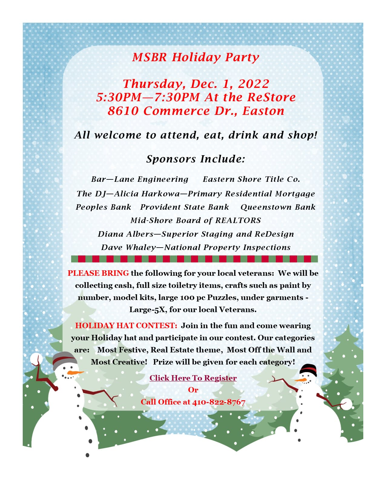 MSBR 2022 Holiday Party default MidShore Board of REALTORS® MSBR