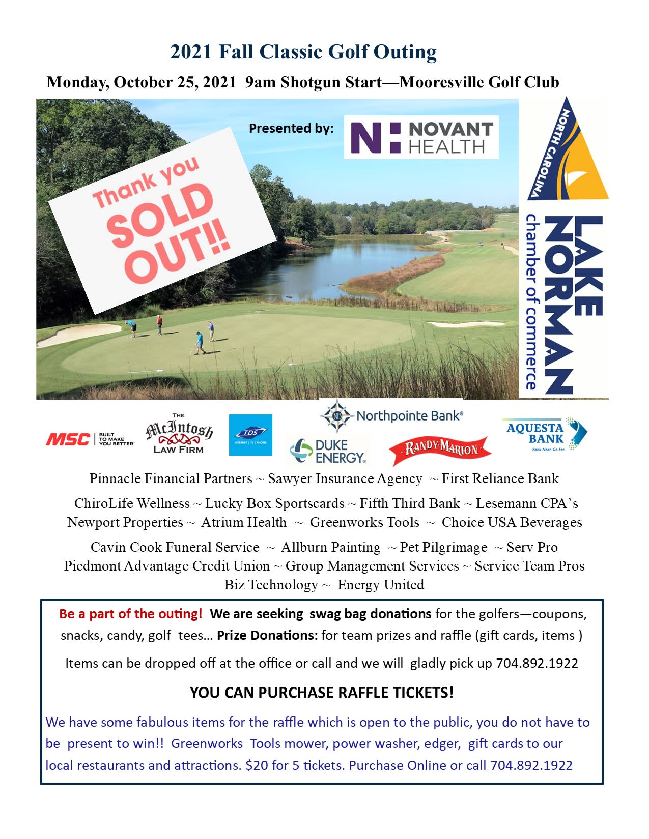 SOLD Out - Seeking Raffle Donations & Sales!
