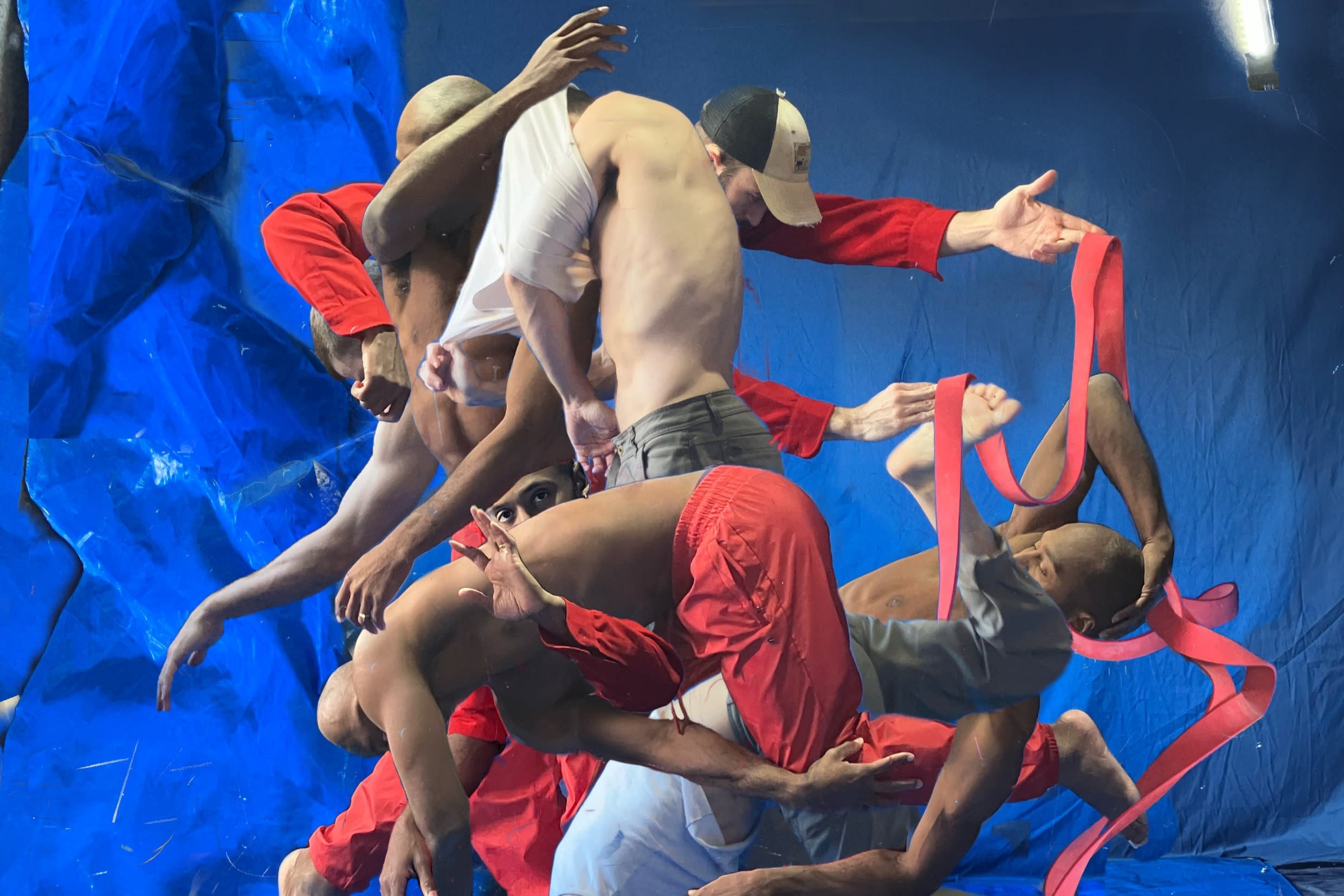 Collage: multiple bodies intertwine