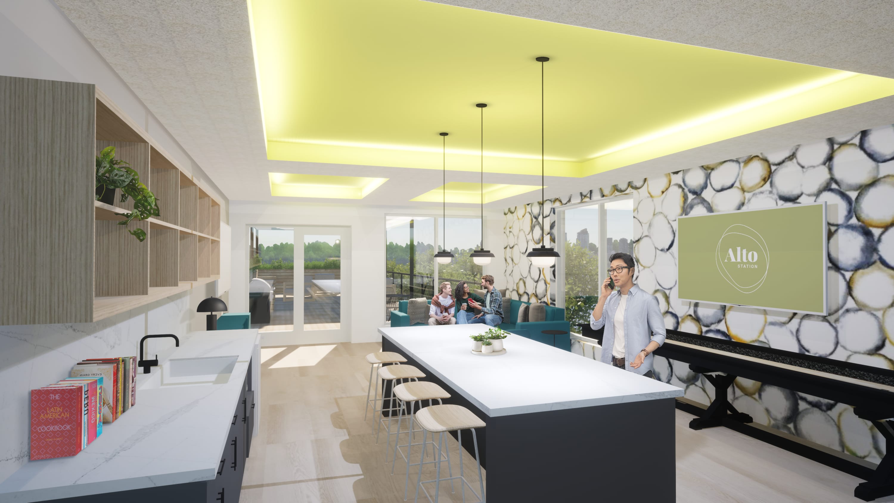 Alto Station Apartments Clubhouse rending