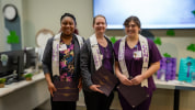 Shanda Neal, Lisa Armour, and Kaitlynne Green celebrate as the first graduates from UPMC’s MA program in central Pa.