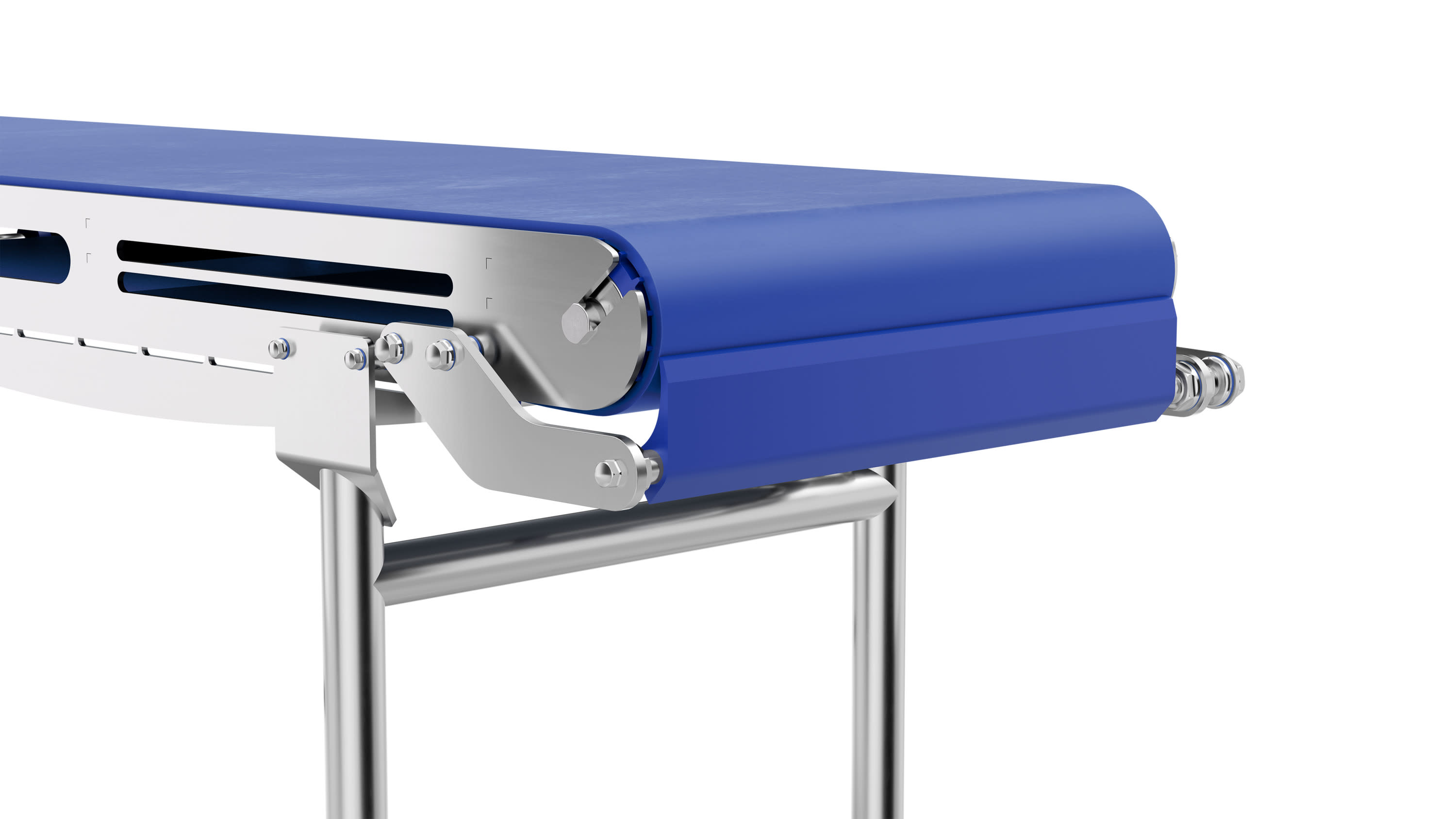 Habasit Hygienic Scraper Unit installed on conveyor.
