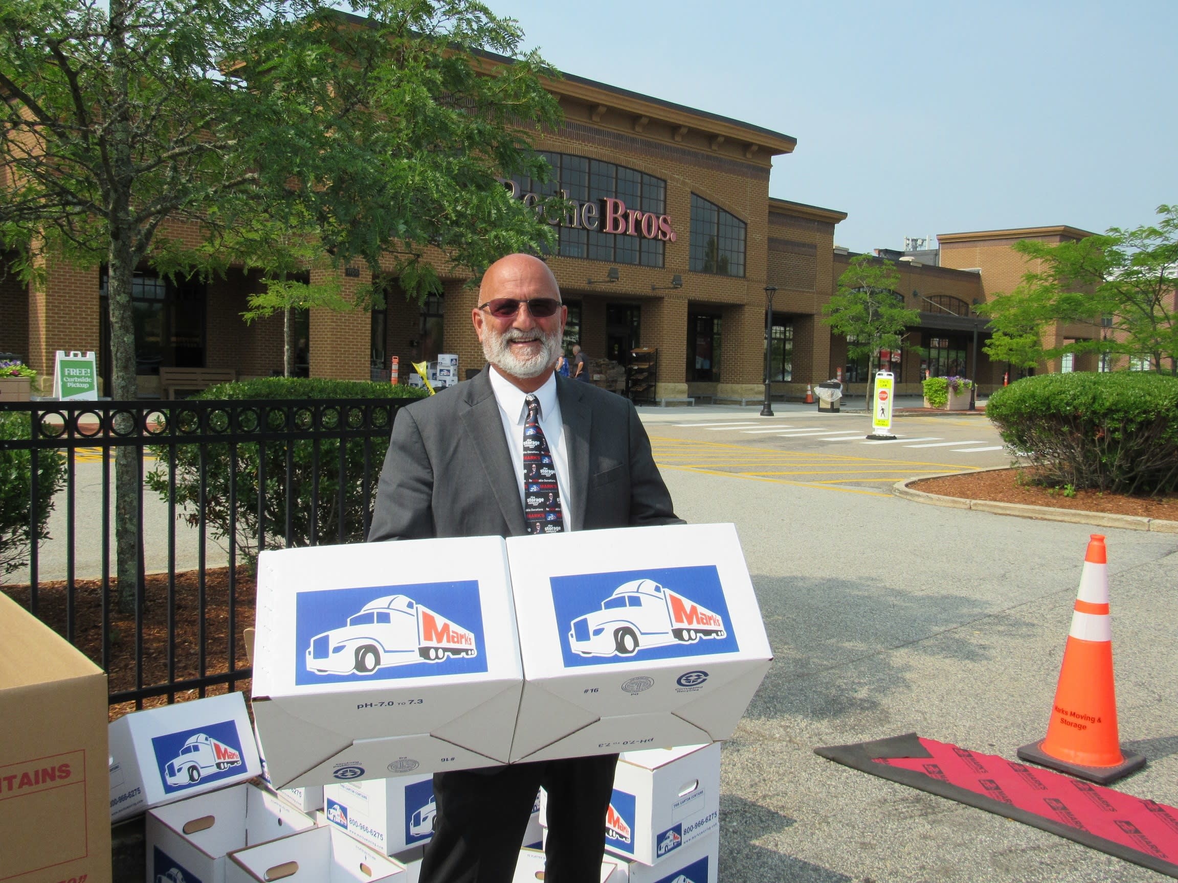 Westborough Food Pantry Mark Silverman w Boxes half size