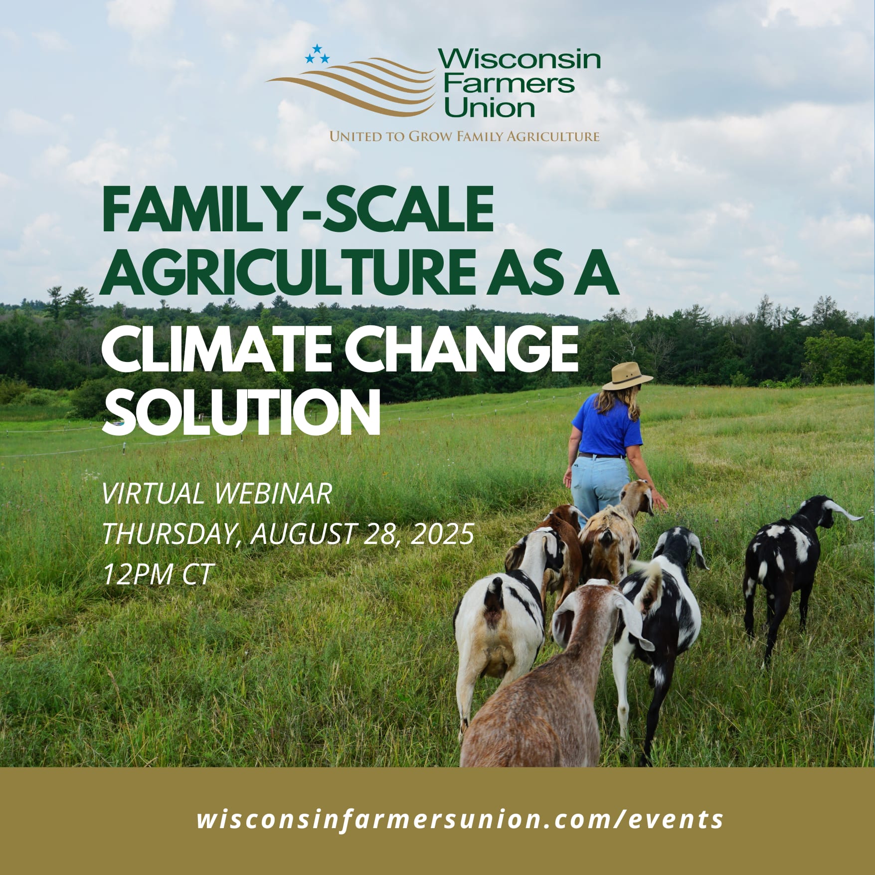 Family Scale Agriculture as a Climate Change Solution. Virtual Webinar. Thursday, August 28, 2025. 12PM CT.