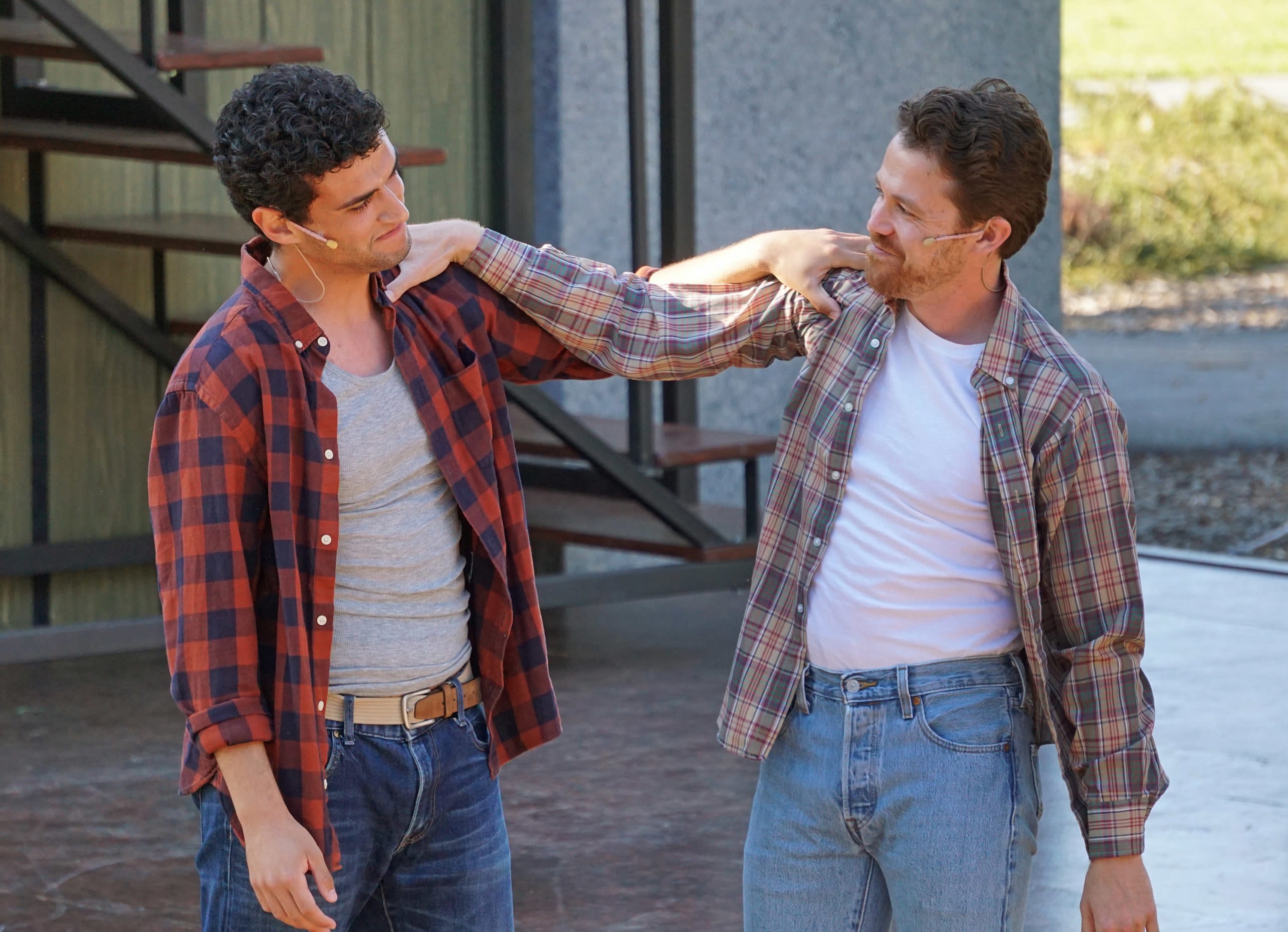 (L to R) Tyler Aguallo as Valentine and Brennan Pickmnan-Thoon* as Proteus in San Francisco Shakespeare Festival's "The Two