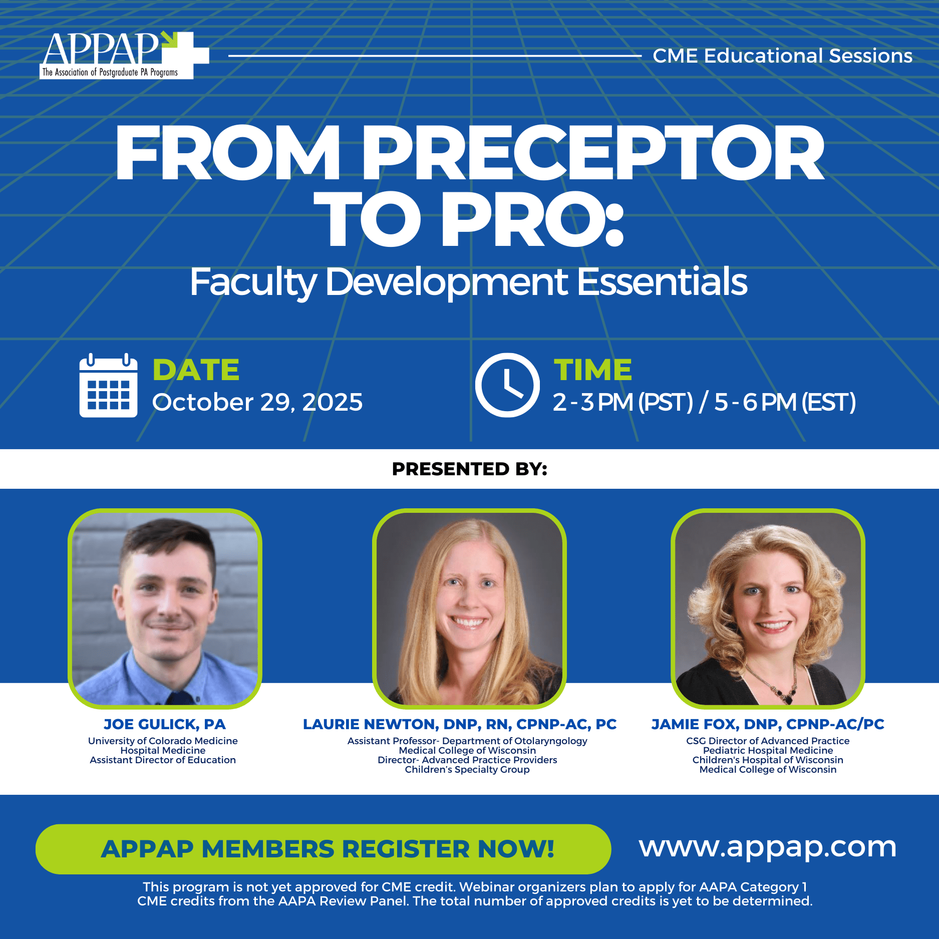 APPAP CME Educational Series "From Preseptor to Pro: Faculty Development Essentials" Cover Photo