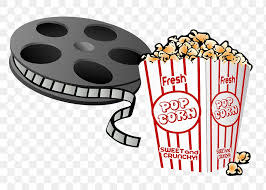 Movie reel and popcorn