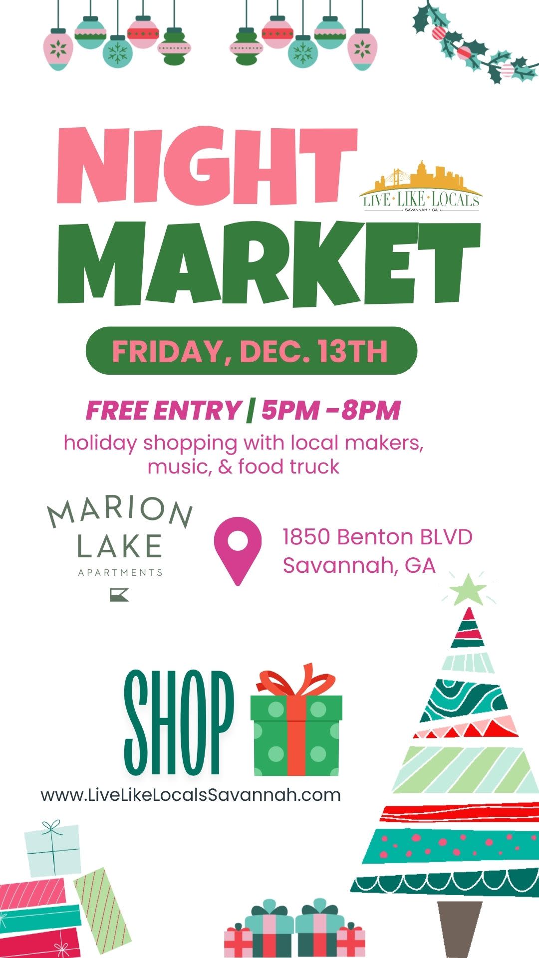 Marion Lake Holiday Night Market Events Calendar Greater Pooler