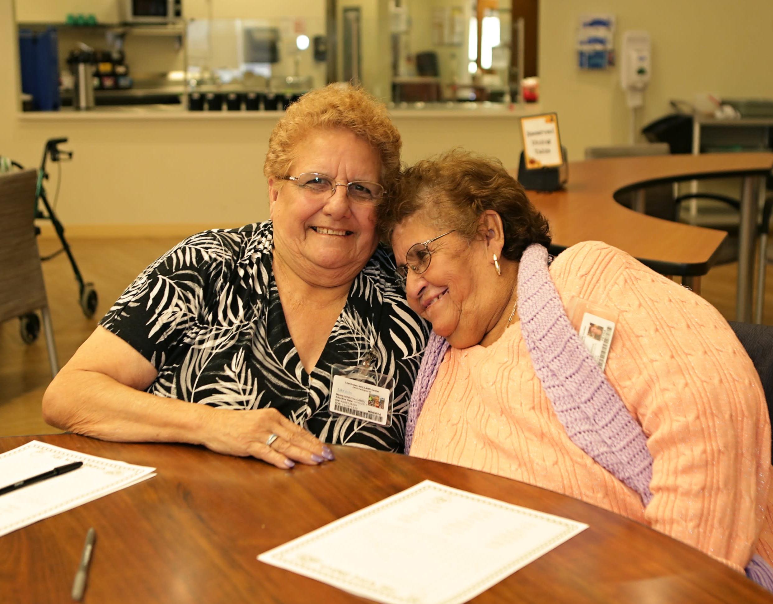 Seniors who participate in LifeCircles PACE program share a moment of fun at the senior day center.