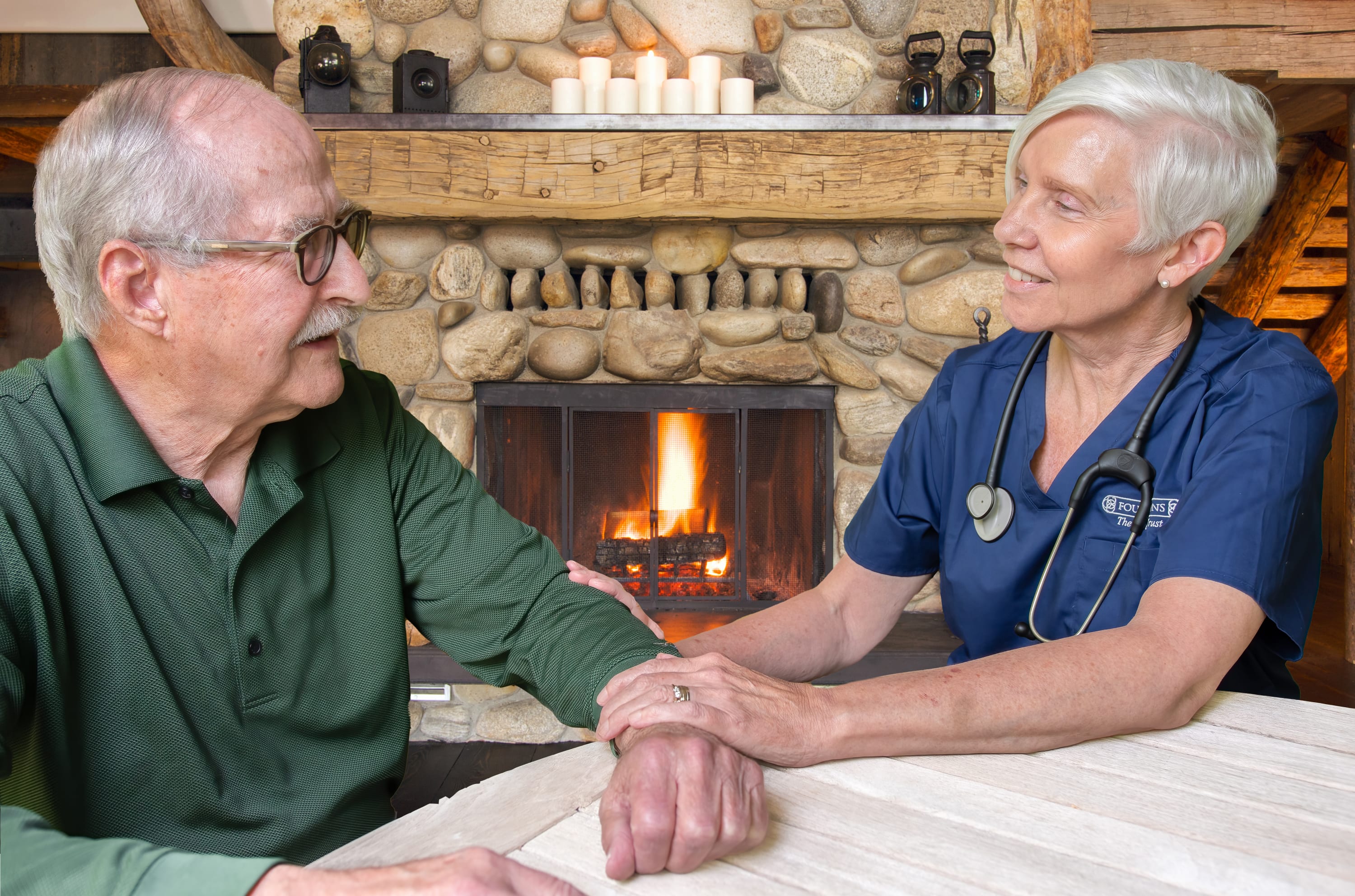 man and nurse from Four Seasons Hospice