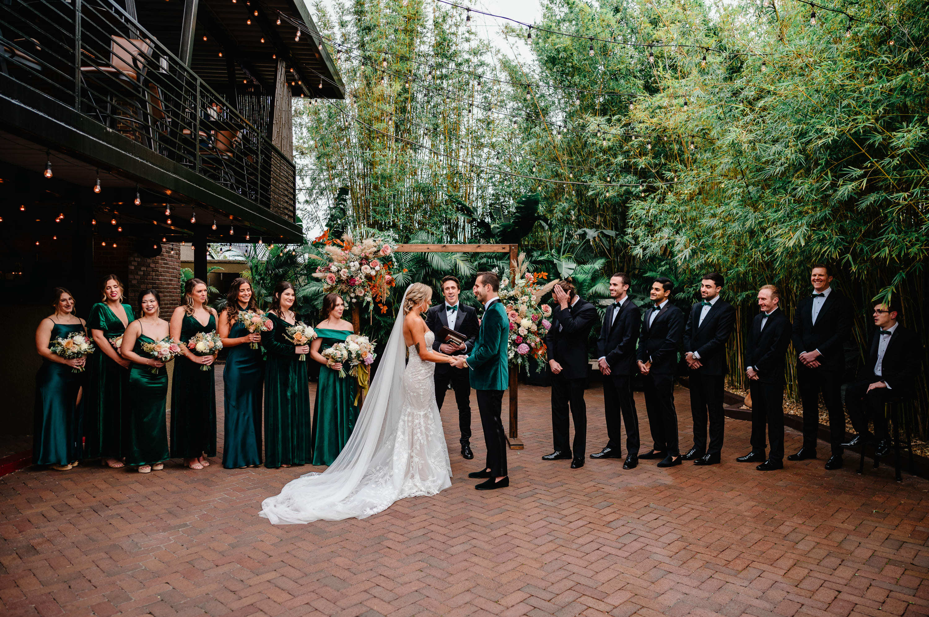 Wedding Ceremony in our Lush, Private Brick and Bamboo Courtyard at NOVA 535