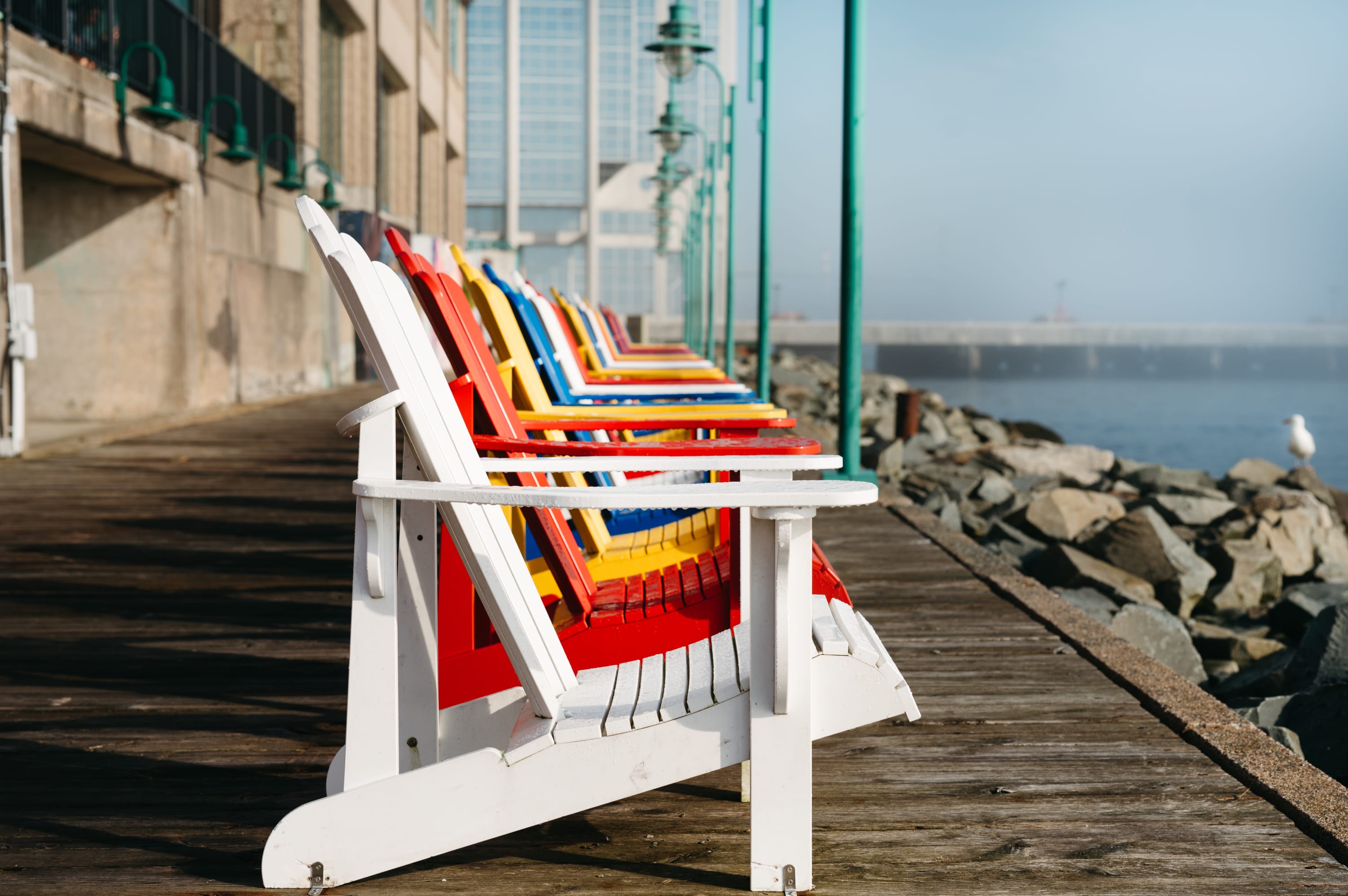 Adirondack shares in front of Halifax Marriott Harbourfront